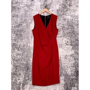 Marina Rinaldi Dress 48 / US 12 Womens Red Stretch Sheath Plus Size